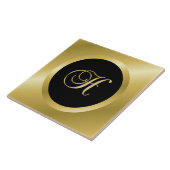 Gold Monogramm H Fliese (Seite)
