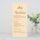 Gold Monogramm Hochzeitszeremonie-Programm (Stehend Vorderseite)