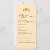 Gold Monogramm Hochzeitszeremonie-Programm (Vorderseite)