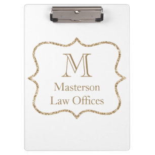 Gold Monogramm Initiale Name Weißgold Trend Klemmbrett