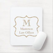 Gold Monogramm Initiale Name Weißgold Trend  Mousepad (Mit Mouse)