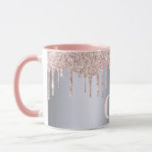 Gold-Monogramm-Initialen der Silber-Rose Tasse (Links)