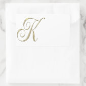 Gold-Monogramm-K-Initialen Rechteckiger Aufkleber (Tasche)