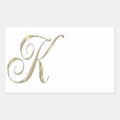 Gold-Monogramm-K-Initialen Rechteckiger Aufkleber (Vorderseite)