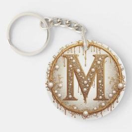 Gold Monogramm M Initial Geschenk für Sie Schlüsselanhänger