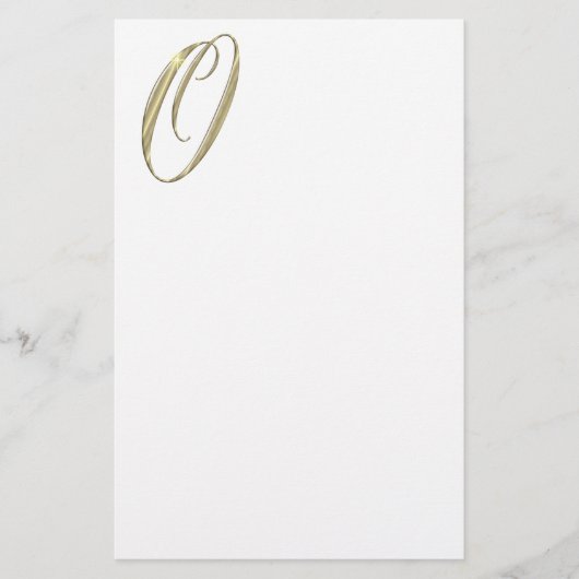 Gold-Monogramm-O-Initialen Briefpapier (Vorderseite)
