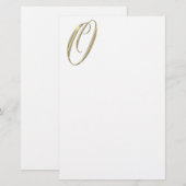 Gold-Monogramm-O-Initialen Briefpapier (Vorne/Hinten)