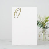 Gold-Monogramm-O-Initialen Briefpapier (Stehend Vorderseite)
