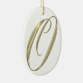 Gold-Monogramm-O-Initialen Keramik Ornament (Rechts)
