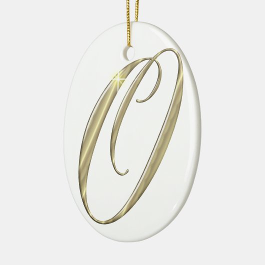Gold-Monogramm-O-Initialen Keramik Ornament (Links)