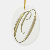 Gold-Monogramm-O-Initialen Keramik Ornament (Vorne)