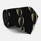 Gold-Monogramm-O-Initialen Krawatte (Gerollt)