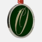Gold-Monogramm-O-Initialen Silbernes Ornament (Rechts)