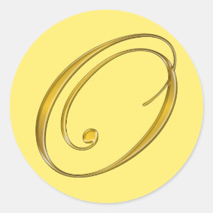 Gold Monogramm O Umschlag Siegel Label Aufkleber