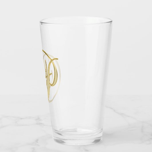 Gold Monogramm P-Glas Glas (Links)
