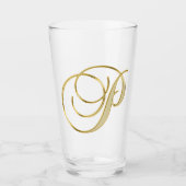 Gold Monogramm P-Glas Glas (Vorderseite)