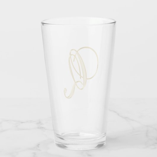 Gold Monogramm Q Glas (Rückseite)