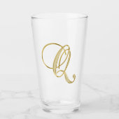 Gold Monogramm Q Glas (Vorderseite)