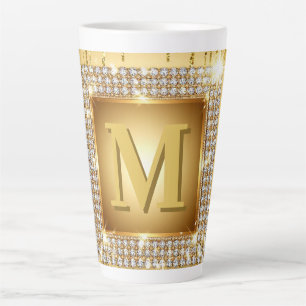 ✨ Gold Monogramm Rahmen mit individuellem Namen ✨ Milchtasse