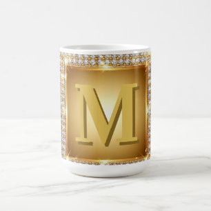 ✨ Gold Monogramm Rahmen mit individuellem Namensde Kaffeetasse