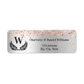 Gold-Monogramm-Rücksendeadresse der Silber-Rose (Vorne)