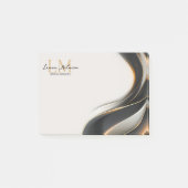 Gold Monogramm-Schriftname Professional Post-it Klebezettel (Vorderseite)
