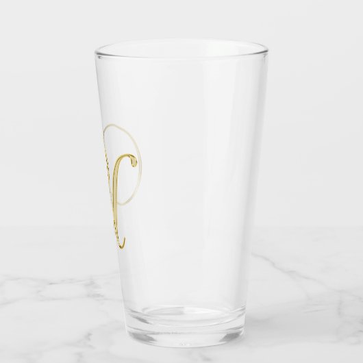 Gold Monogramm U Glas (Links)