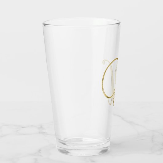 Gold Monogramm U Glas (Rechts)