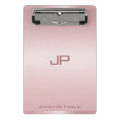 Gold Monogramm-Vorlage für Personalisierte Rose Mini Klemmbrett (Vorderseite)