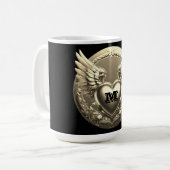 Gold Monogramm Vorlage Kaffeetasse (Vorderseite Links)