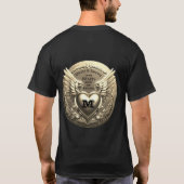 Gold Monogramm Vorlage T-Shirt (Rückseite)