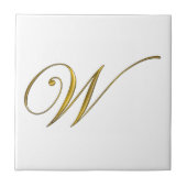 Gold Monogramm W Fliese (Vorderseite)