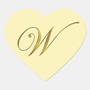 Gold Monogramm W Umschlag Siegel Etikett Aufkleber