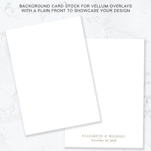 Gold Monogramm weißer Hintergrund für Vellum Overl Einladung