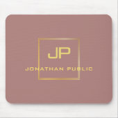 Gold Monogrammed Template Elegant Personalized Mousepad (Vorne)