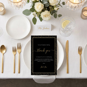 Gold Monstera Blatt Hochzeit danke Ihnen Table Car