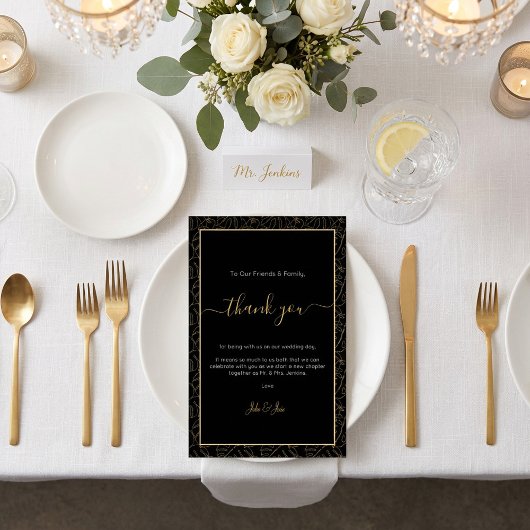 Gold Monstera Blatt Hochzeit danke Ihnen Table Car