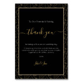 Gold Monstera Blatt Hochzeit danke Ihnen Table Car (Vorderseite)