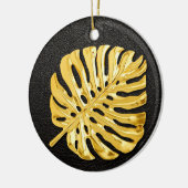 Gold Monstera Keramik Ornament (Links)