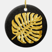 Gold Monstera Keramik Ornament (Hinten)