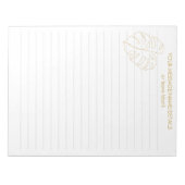 Gold Monstera Pflanze Blatt, mit Goldkäse Pflanze  Notizblock (Vorderseite)