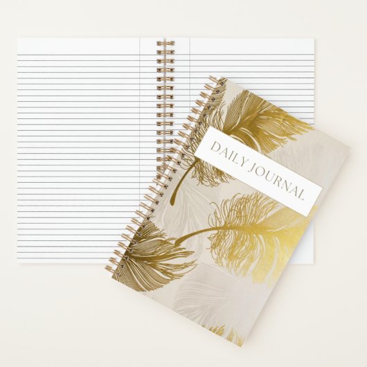 Gold Monstera Softcover Journal mit Links Notizblock (Innen)