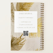 Gold Monstera Softcover Journal mit Links Notizblock (Rückseite)