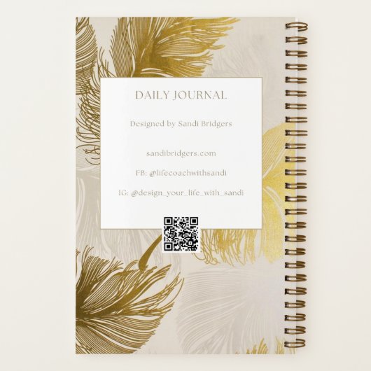 Gold Monstera Softcover Journal mit Links Notizblock (Rückseite)