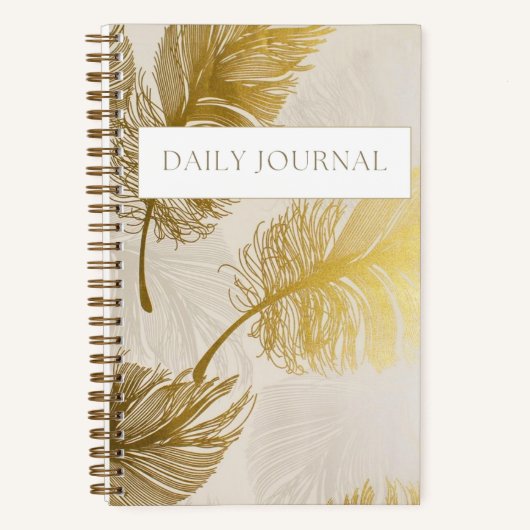 Gold Monstera Softcover Journal mit Links Notizblock (Vorderseite)