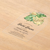 Gold Monstera Tropical Palm Bridal Shower Acryleinladungen (Ablage )