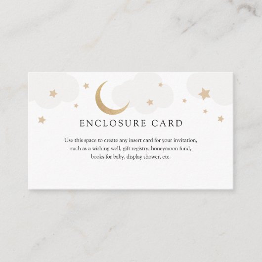 Gold Moon and Gray Clouds Enclosure Card Begleitkarte (Vorderseite)
