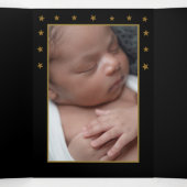 Gold Moon and Stars, 3 Foto Collage Baby Birth Dreifach Gefaltete Ankündigung (Innenseite Mitte)