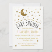 Gold Moon and Stars Baby Dusche Einladung (Vorderseite)