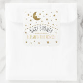 Gold Moon and Stars Baby Dusche Quadratischer Aufkleber (Tasche)